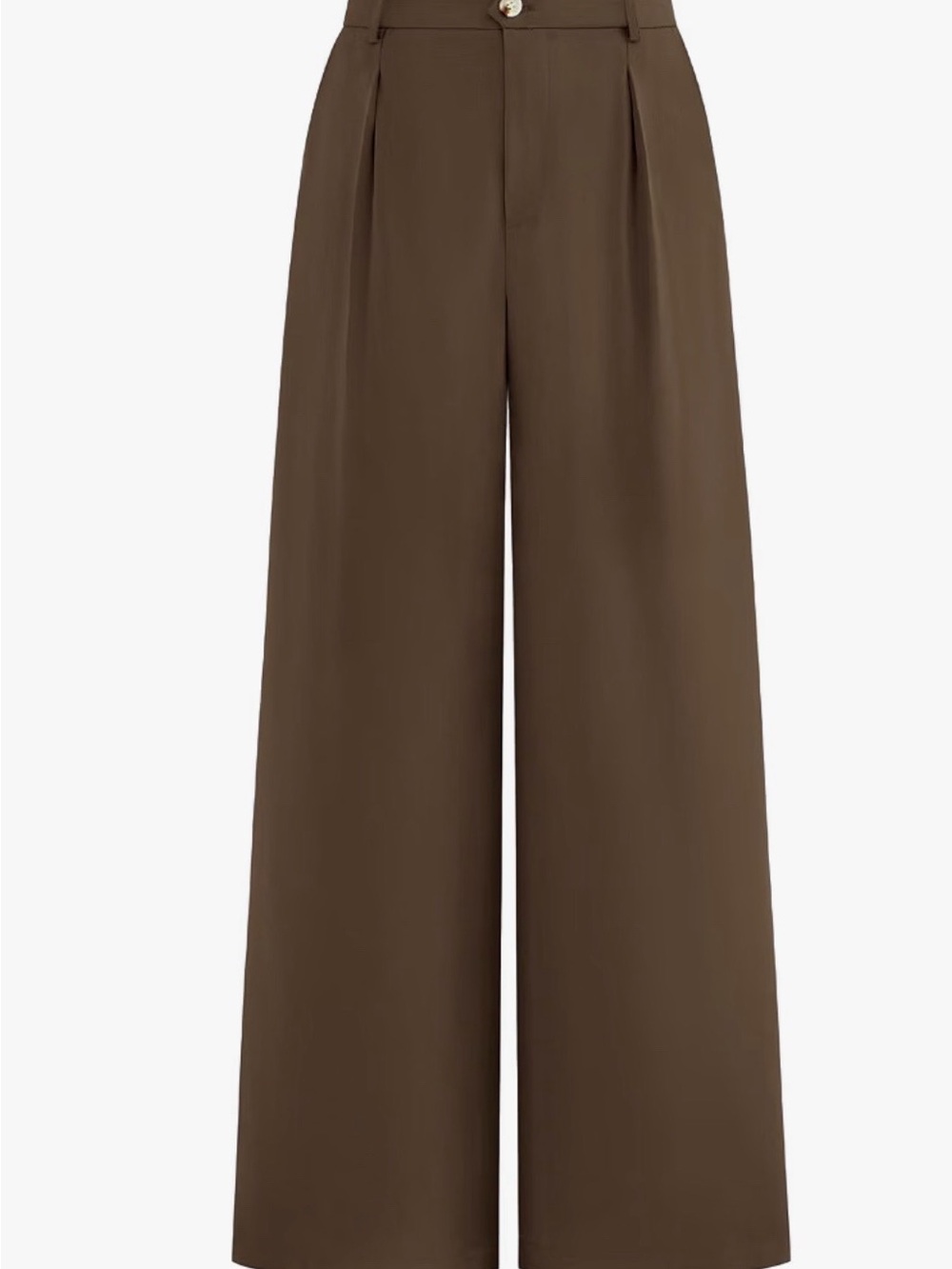 Brand New High-Waist Wide-Leg Trousers in Chocolate Brown